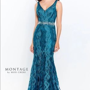 Montage by Mon Cheri emerald gown size 14.